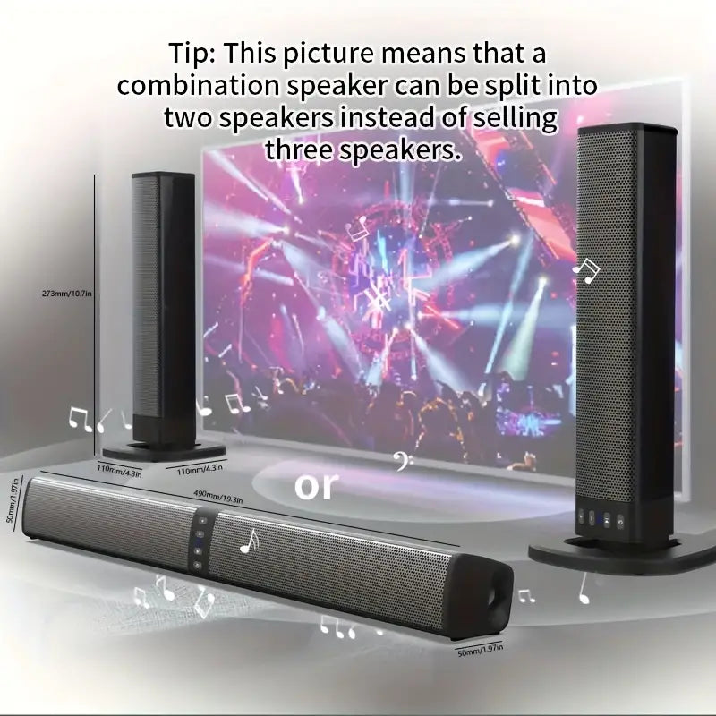 20W 3D Home Theater Stereo Surround Wireless Speaker - Black