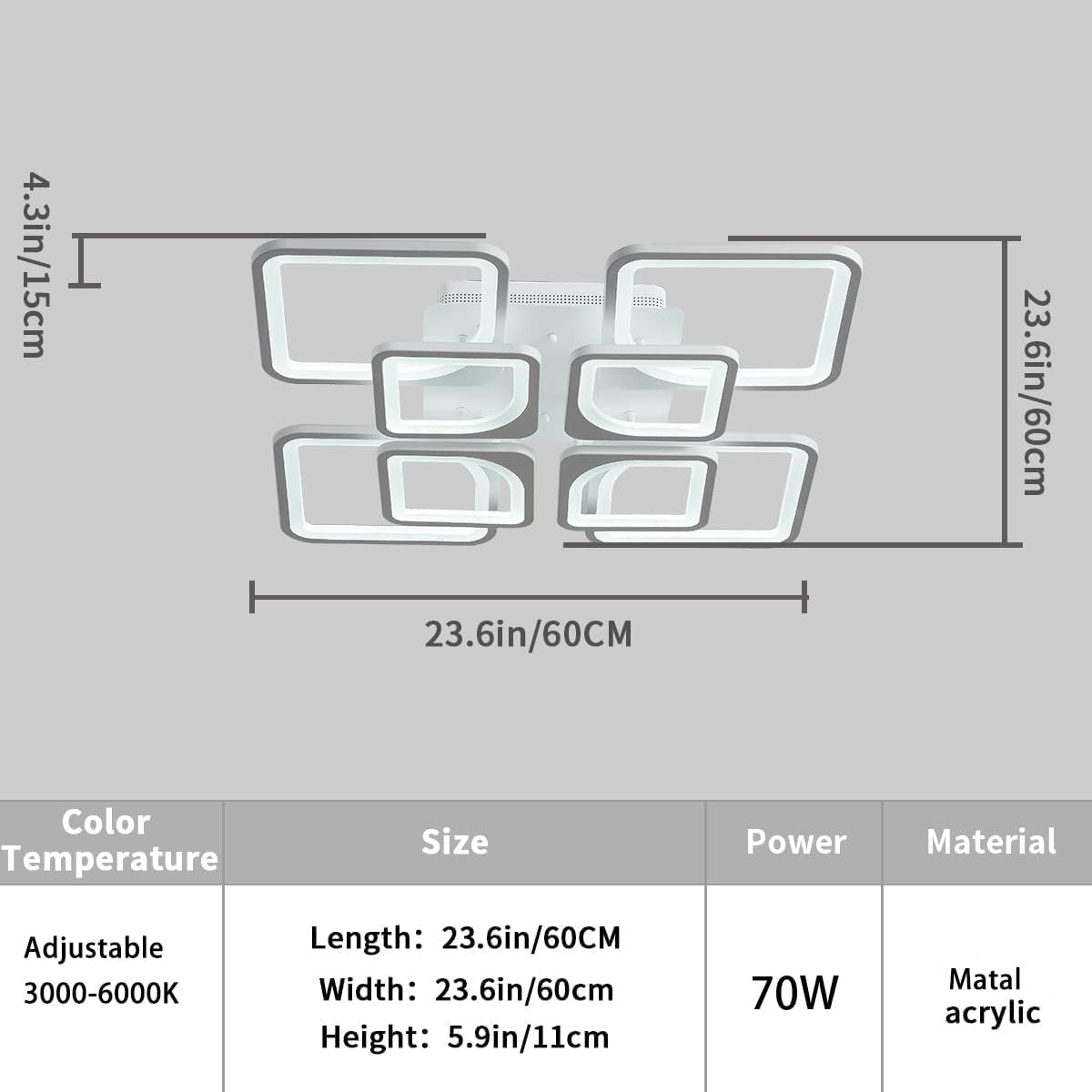 NNEDSZ Modern LED Ceiling Light Dimmable with Remote Control